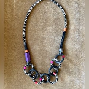Modern Rope and Rubber Necklace
